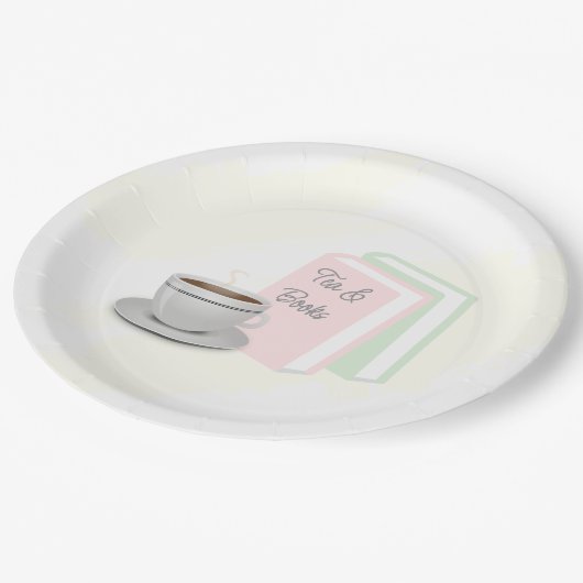 Junggesellinnen-Abschied mit Tee & Büchern Pappteller (Schrägansicht)