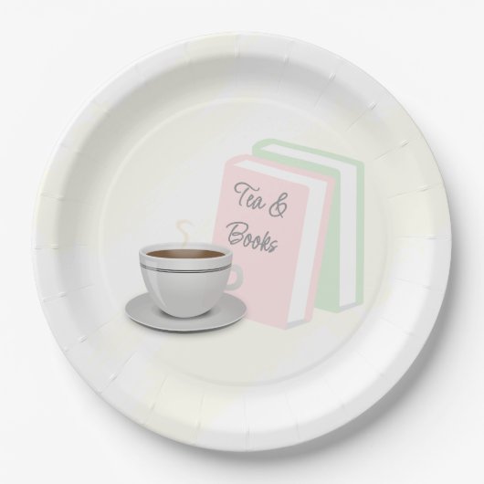 Junggesellinnen-Abschied mit Tee & Büchern Pappteller (Vorderseite)