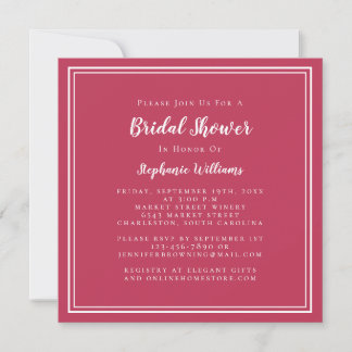 Junggesellinnen-Abschied Modern Elegant Magenta Ro Einladung