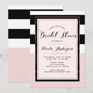 Junggesellinnen-Abschied Modern Rosa Schwarz & Wei Einladung