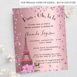 Junggesellinnen-Abschied Paris Eiffelturm rosa Bud Flyer