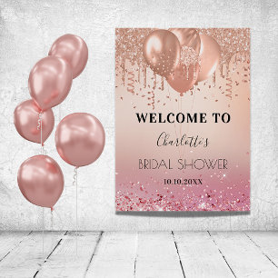Junggesellinnen-Abschied pink roségold glitzer wil Poster