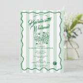 Junggesellinnen-Abschied Reiseplan Bach-Wochenende Einladung (Stehend Vorderseite)