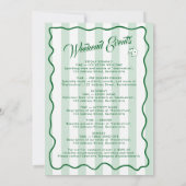 Junggesellinnen-Abschied Reiseplan Bach-Wochenende Einladung (Rückseite)