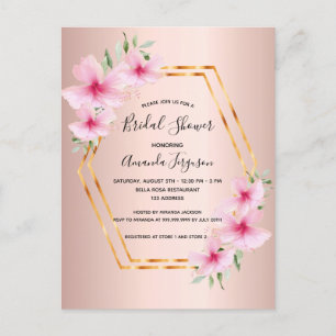 Junggesellinnen-Abschied Rosen-Gold rosa Blumen Ei Postkarte
