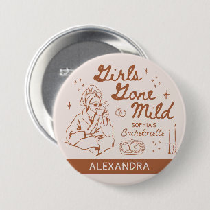 Junggesellinnen-Abschied-Spa-Bademantel-Knopf Button