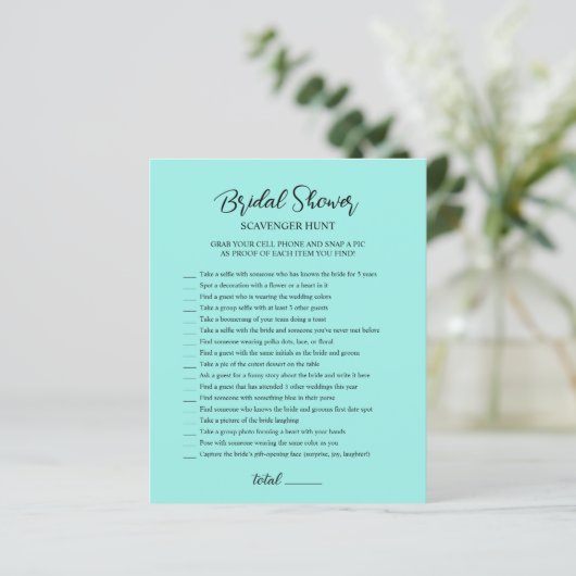 Junggesellinnen-Abschied Teal Schnitzeljagd (Stehend Vorderseite)