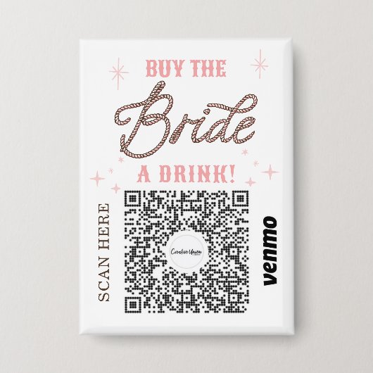 Junggesellinnen-Abschied Venmo QR-Code Kauf der Br Button (Vorderseite)