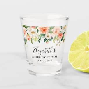 Junggesellinnen-Abschied Wasserfarben Korallen Blu Schnapsglas