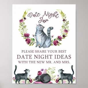 Junggesellinnen-Abschieds-Date-Night-Glas-Katze-Th Poster