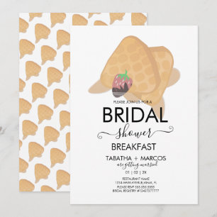 Junggesellinnen-Abschieds-Frühstück-Waffeln-Brunch Einladung