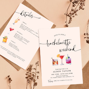 Junggesellinnen-Abschiedscocktail-Calligraphy-Woch Einladung