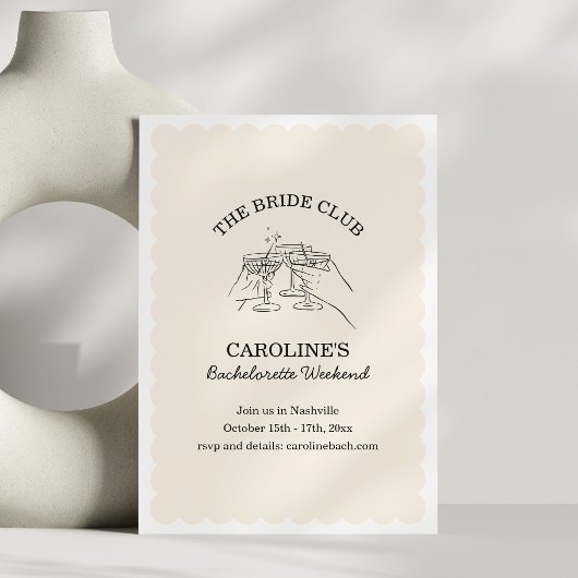 Junggesellinnen-Abschiedscocktail-Party Wochenende Einladung