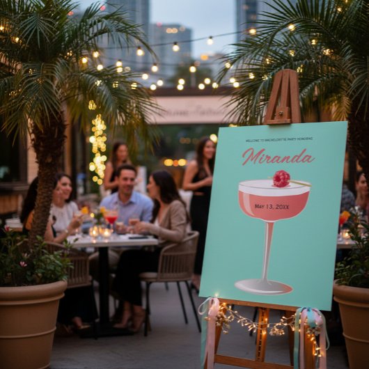 Junggesellinnen-Abschiedscocktail-Willkommensschil Acrylschild