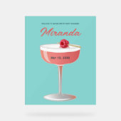 Junggesellinnen-Abschiedscocktail-Willkommensschil Acrylschild (Vorderseite)