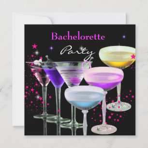 Junggesellinnen-Abschiedscocktails Champagner Rosa Einladung