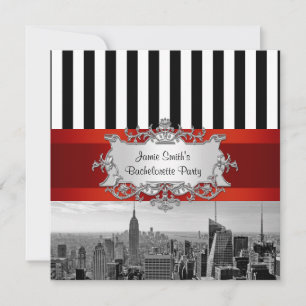 Junggesellinnen-Abschiedseinladung NYC Skyline BW Einladung