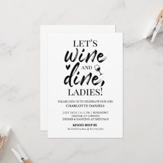Junggesellinnen-Abschiedseinladung | Wein & Diner Einladung
