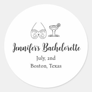 Junggesellinnen-Abschiedsparty-Bikiniglas-Cocktail Runder Aufkleber