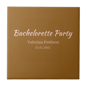 JUNGGESELLINNEN-ABSCHIEDSPARTY BRAUN ROSA NAME BRA FLIESE