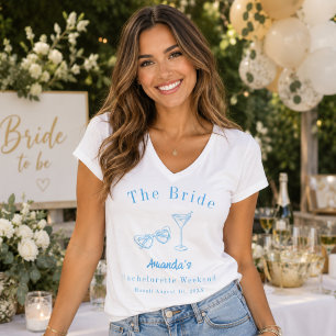 Junggesellinnen-Abschiedsparty Braut Strand Blau T-Shirt