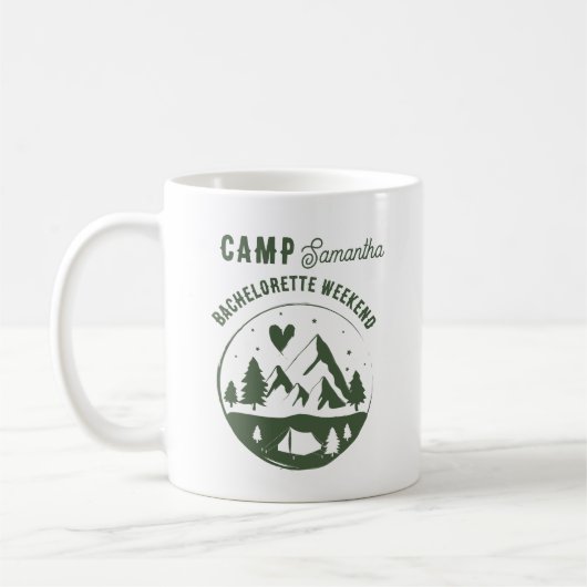 Junggesellinnen-Abschiedsparty Camping Bach Kaffeetasse (Links)