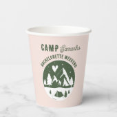 Junggesellinnen-Abschiedsparty Camping Bach Rosa Pappbecher (Rückseite)