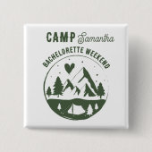Junggesellinnen-Abschiedsparty Camping Bach Wochen Button (Vorderseite)