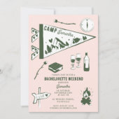 Junggesellinnen-Abschiedsparty Camping Bach Wochen Einladung (Vorderseite)