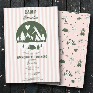 Junggesellinnen-Abschiedsparty Camping Bach Wochen Einladung