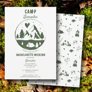Junggesellinnen-Abschiedsparty Camping Bach Wochen Einladung