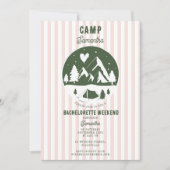 Junggesellinnen-Abschiedsparty Camping Bach Wochen Einladung (Vorderseite)