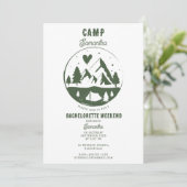 Junggesellinnen-Abschiedsparty Camping Bach Wochen Einladung (Stehend Vorderseite)