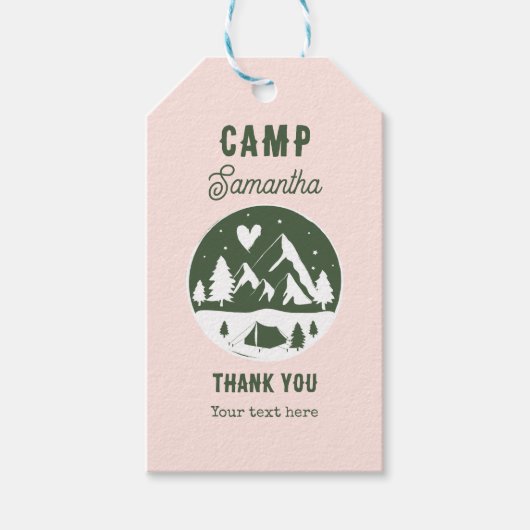 Junggesellinnen-Abschiedsparty Camping Bach Wochen Geschenkanhänger (Vorderseite)