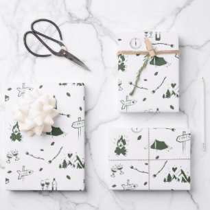 Junggesellinnen-Abschiedsparty Camping Bach Wochen Geschenkpapier Set