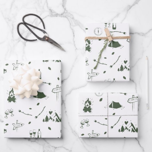 Junggesellinnen-Abschiedsparty Camping Bach Wochen Geschenkpapier Set (Vorderseite)
