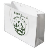 Junggesellinnen-Abschiedsparty Camping Bach Wochen Große Geschenktüte (Rückseite Schrägansicht)