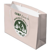 Junggesellinnen-Abschiedsparty Camping Bach Wochen Große Geschenktüte (Rückseite Schrägansicht)