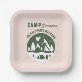 Junggesellinnen-Abschiedsparty Camping Bach Wochen Pappteller (Vorderseite)