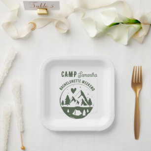 Junggesellinnen-Abschiedsparty Camping Bach Wochen Pappteller