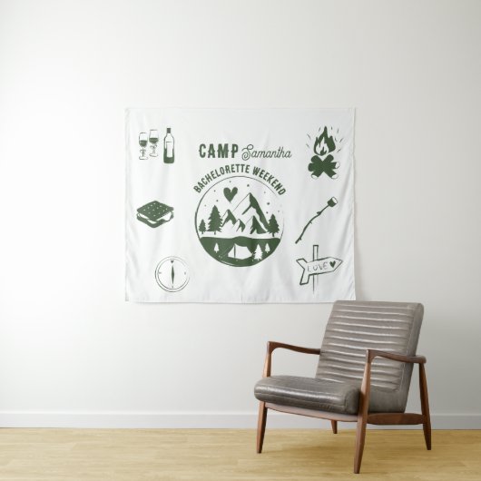 Junggesellinnen-Abschiedsparty Camping Bach Wochen Wandteppich (Beispiel (Horizontal))