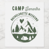 Junggesellinnen-Abschiedsparty Camping Bach Wochen Weinetikett (Einzelnes Label)