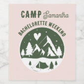 Junggesellinnen-Abschiedsparty Camping Bach Wochen Weinetikett (Einzelnes Label)