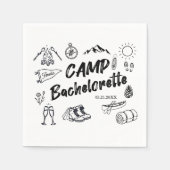 Junggesellinnen-Abschiedsparty-Camping-Camp-Themen Serviette (Vorderseite)