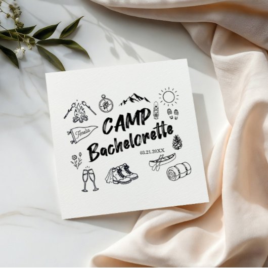 Junggesellinnen-Abschiedsparty-Camping-Camp-Themen Serviette