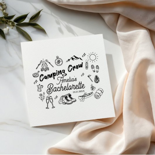 Junggesellinnen-Abschiedsparty-Camping-Crew-Camp-T Serviette