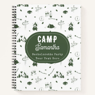 Junggesellinnen-Abschiedsparty Camping-Wochenende Notizblock