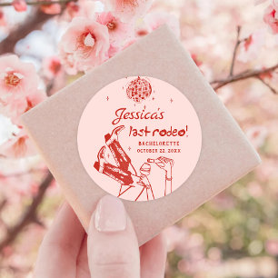 Junggesellinnen-Abschiedsparty Disco-Cowgirl Runder Aufkleber