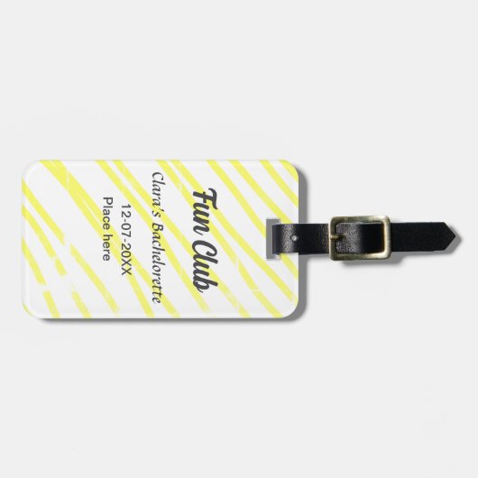 Junggesellinnen-Abschiedsparty Gelbe Linien Hinter Gepäckanhänger (Vorderseite horizontal)