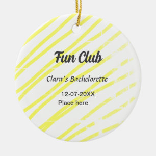 Junggesellinnen-Abschiedsparty gelbe Linien Hinter Keramik Ornament